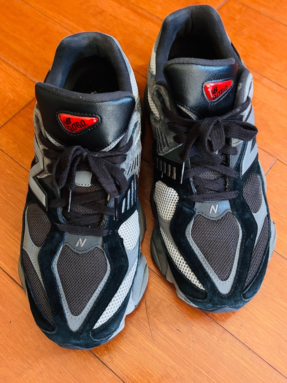New Balance 9060 sneakers in black and castlerock grey